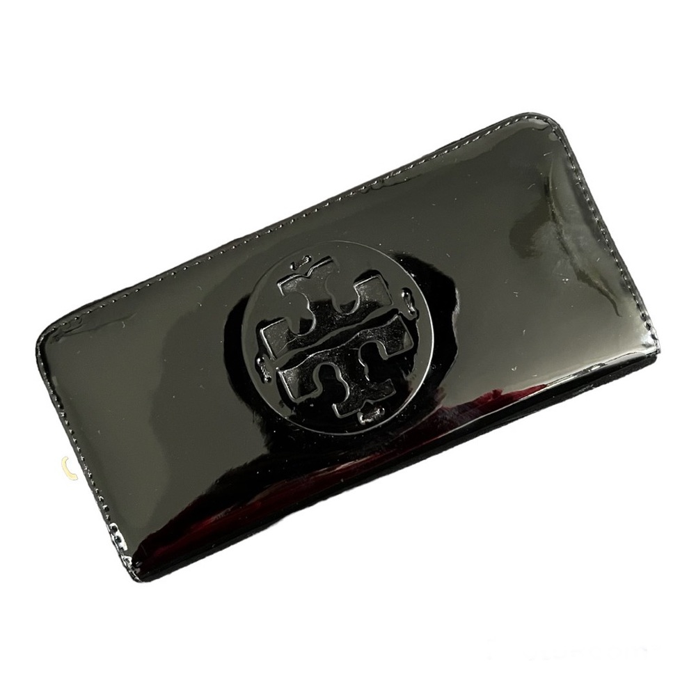 Tory Burch Women's Black Patent Leather Continental Wallet